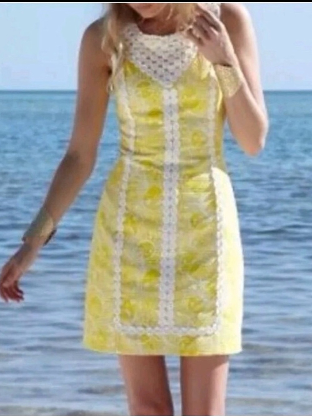 Lilly Pulitzer Yellow Mini Macfarlane Shift Dress Size 2 Small